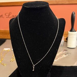 Kendra Scott Silver Fine Jewelry Collection “J” Initial Necklace